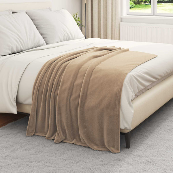 Kamel Fleece Überwurfdecke 130x150cm