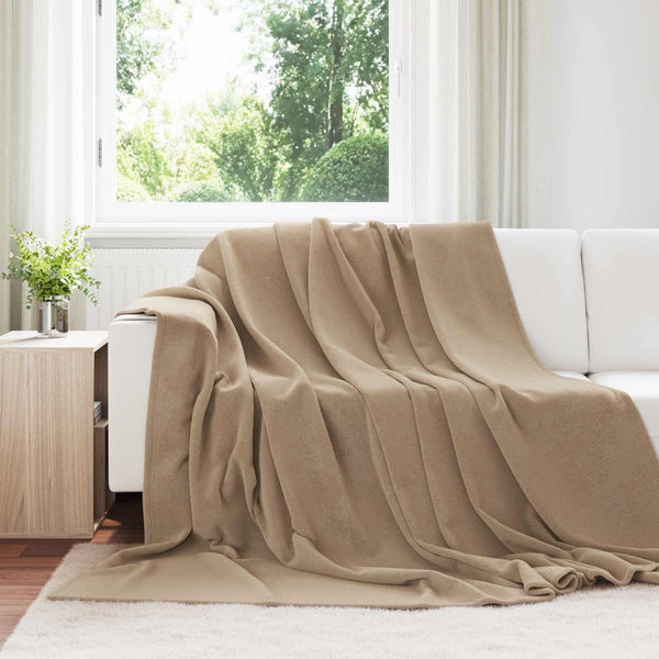 Kamel Fleece Überwurfdecke 240x270 cm