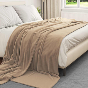 Kamel Fleece Überwurfdecke 240x270 cm