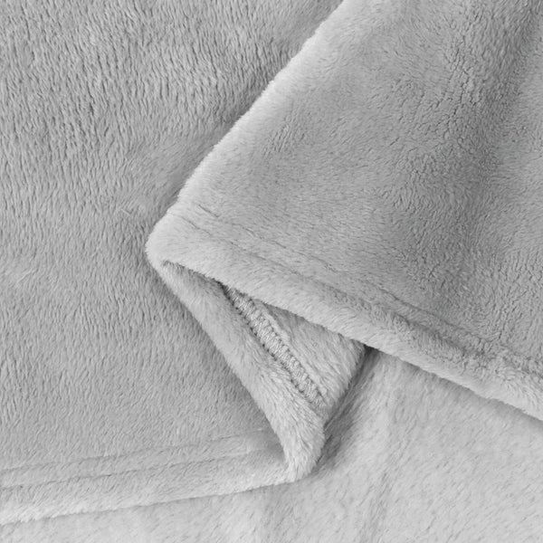 Graue Fleece Überwurfdecke 220x240 cm