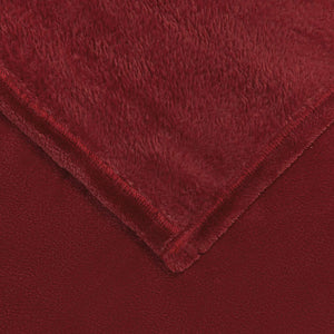 Bordeauxrote Fleece Überwurfdecke 130 x 150 cm