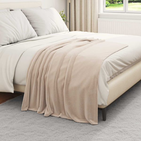 6er-Pack Beige Fleecedecken 130x150 cm