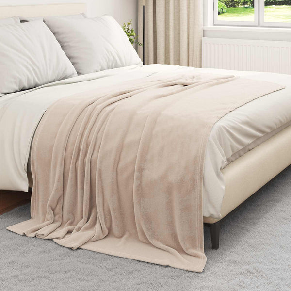 6er-Pack Beige Fleecedecken 150x200 cm
