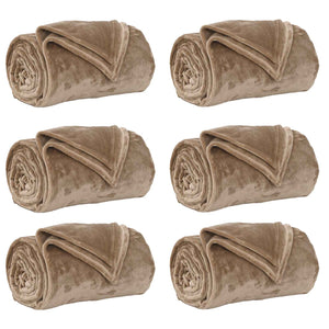 Fleece Decken Kamel 6er-Set 130x150 cm