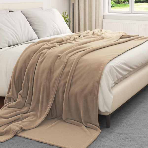 6er-Pack Fleecedecken Kamel 220x240 cm