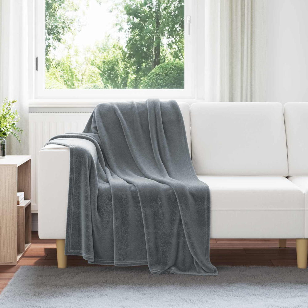 6er-Set Dunkelgraue Fleecedecken 130x150 cm