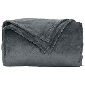 6er-Set Dunkelgraue Fleecedecken 130x150 cm