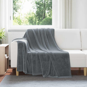 Fleece Decken 6er-Set Dunkelgrau 150x200 cm
