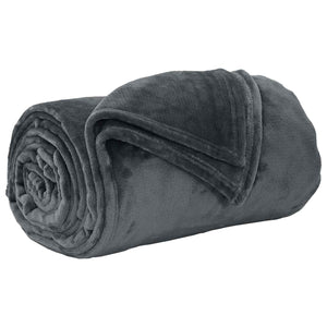 Fleece Decken 6er-Set Dunkelgrau 150x200 cm