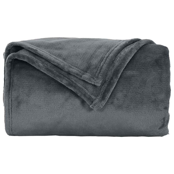Fleece Decken 6er-Set Dunkelgrau 150x200 cm