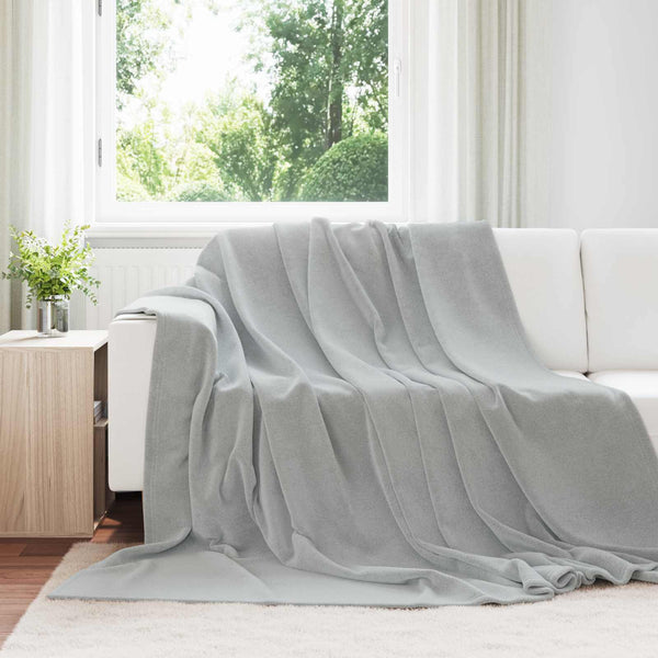 Fleece Decken 6er-Set Grau 240x270 cm