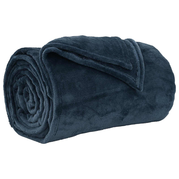 Marineblaue Fleece Decken 6er-Set