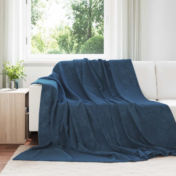 Marineblaue Fleece Decken 220x240cm, 6er-Set