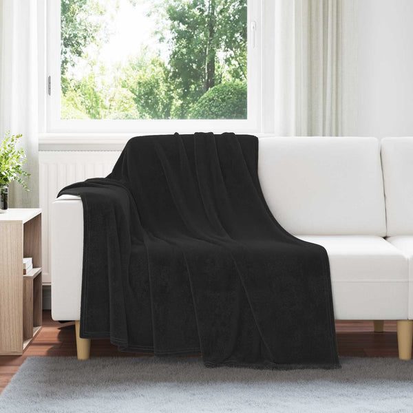 Fleece Decken 6er-Set Schwarz 150x200 cm