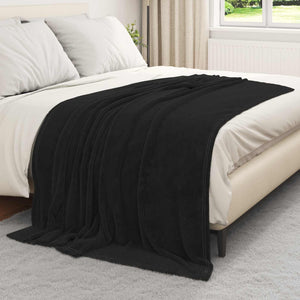 Fleece Decken 6er-Set Schwarz 150x200 cm