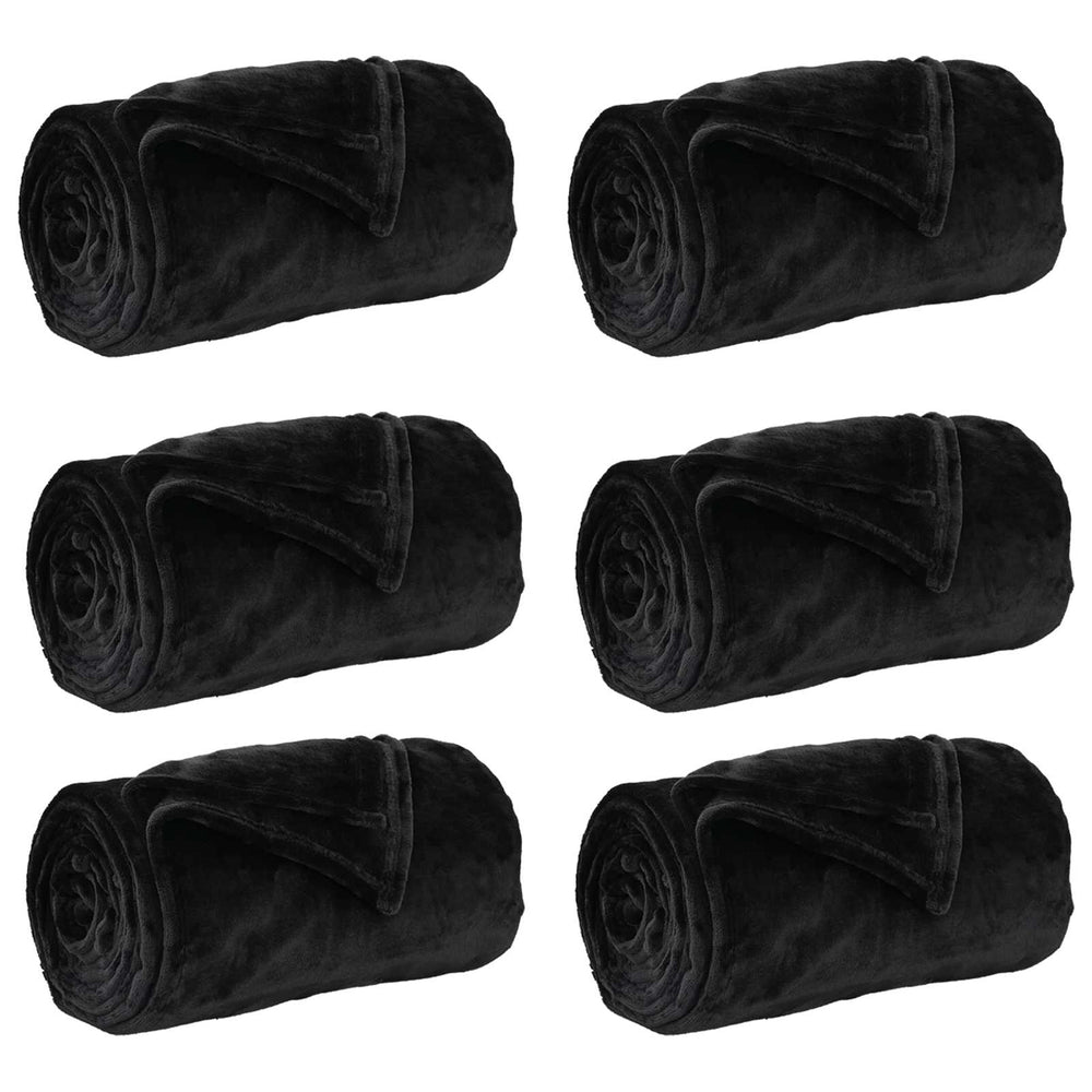 vidaXL Couvertures 6 pcs Noir 220 x 240 cm Polaire