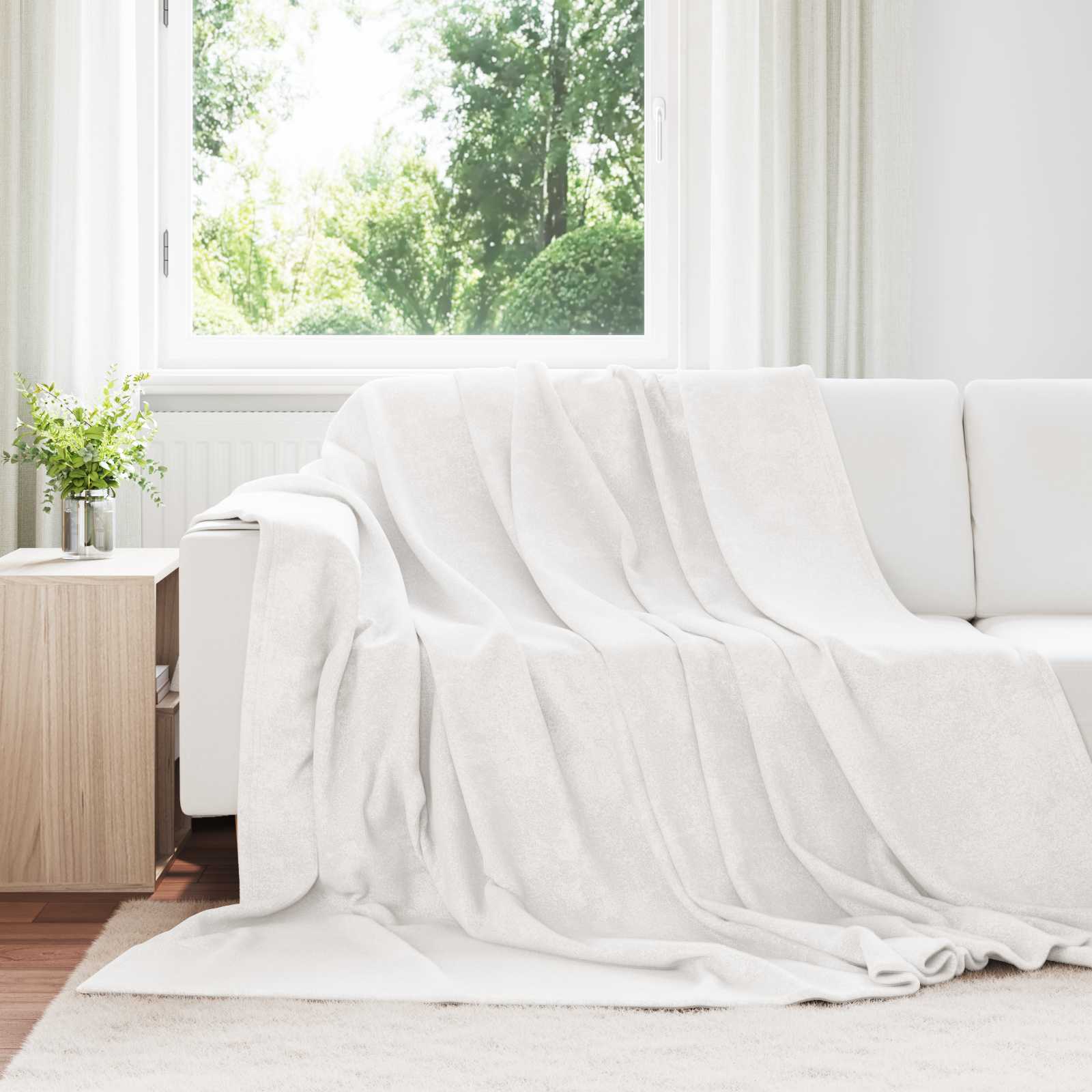 Fleece Decken 6er-Set Weiß 240x270cm