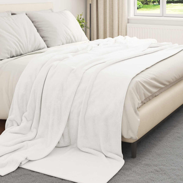 Fleece Decken 6er-Set Weiß 240x270cm