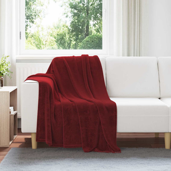 Fleece Decken 6er-Set Bordeauxrot 130x150 cm