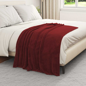 Fleece Decken 6er-Set Bordeauxrot 130x150 cm