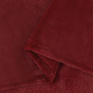 6er-Pack Bordeauxrote Fleece-Decken 220x240 cm