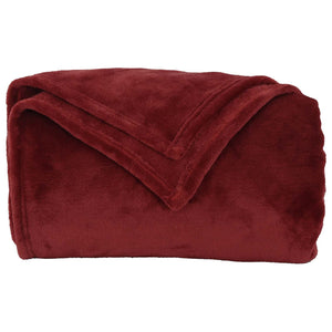 6er-Pack Bordeauxrote Fleece-Decken 220x240 cm