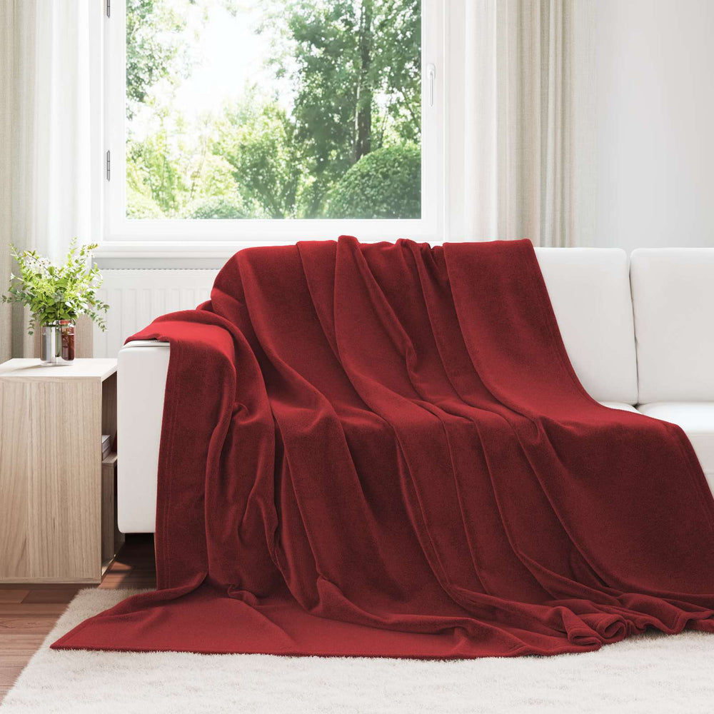 Fleece Decken Bordeauxrot 240x270 cm, 6er-Set