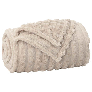 Beige Fleece Überwurfdecke 200x150 cm