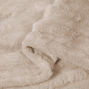 Beige Fleece Überwurfdecke 270x240 cm