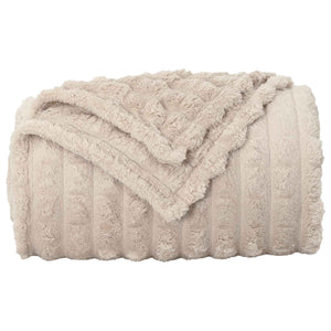 Beige Fleece Überwurfdecke 270x240 cm
