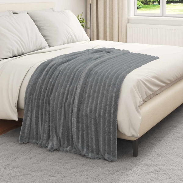 Dunkelgraue Fleecedecke 150 x 130 cm