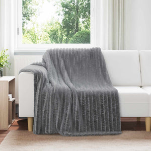 Dunkelgraue Fleece Überwurfdecke 200x150cm