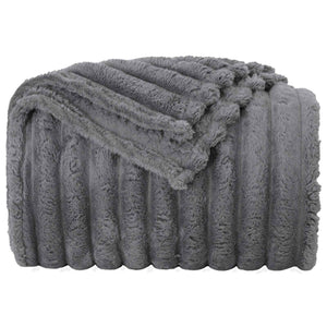 Dunkelgraue Fleece Überwurfdecke 270x240 cm