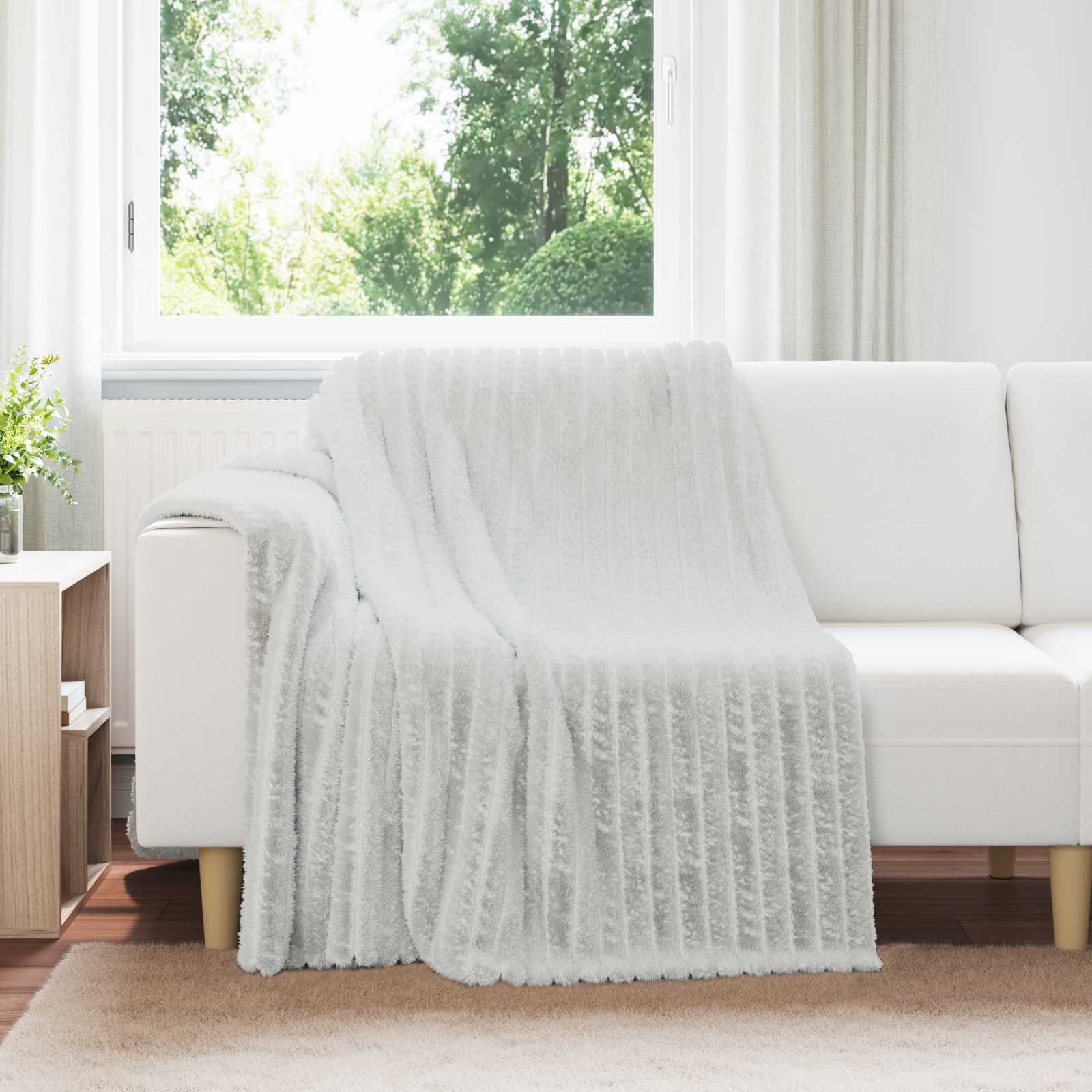 Graue Fleece Überwurfdecke 200 x 150 cm