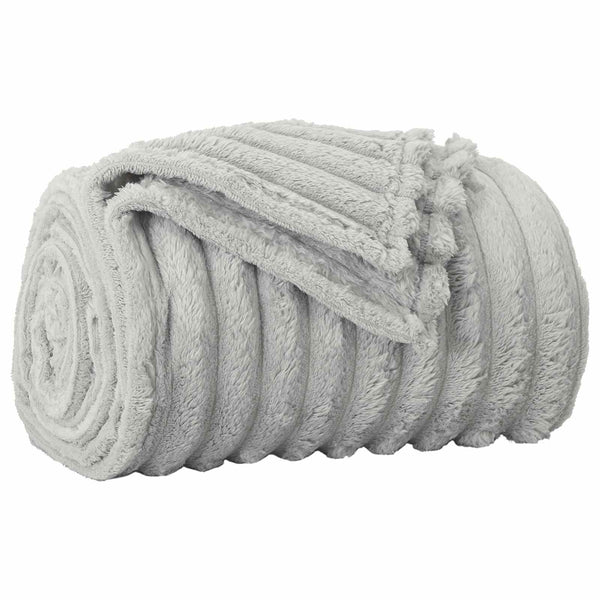 Graue Fleece Überwurfdecke 240x220 cm