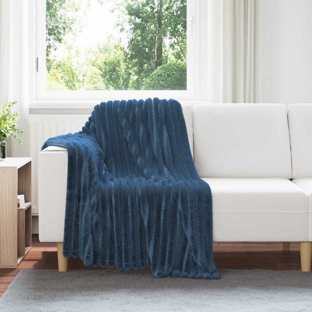 Marineblaue Fleece-Decke 150 x 130 cm