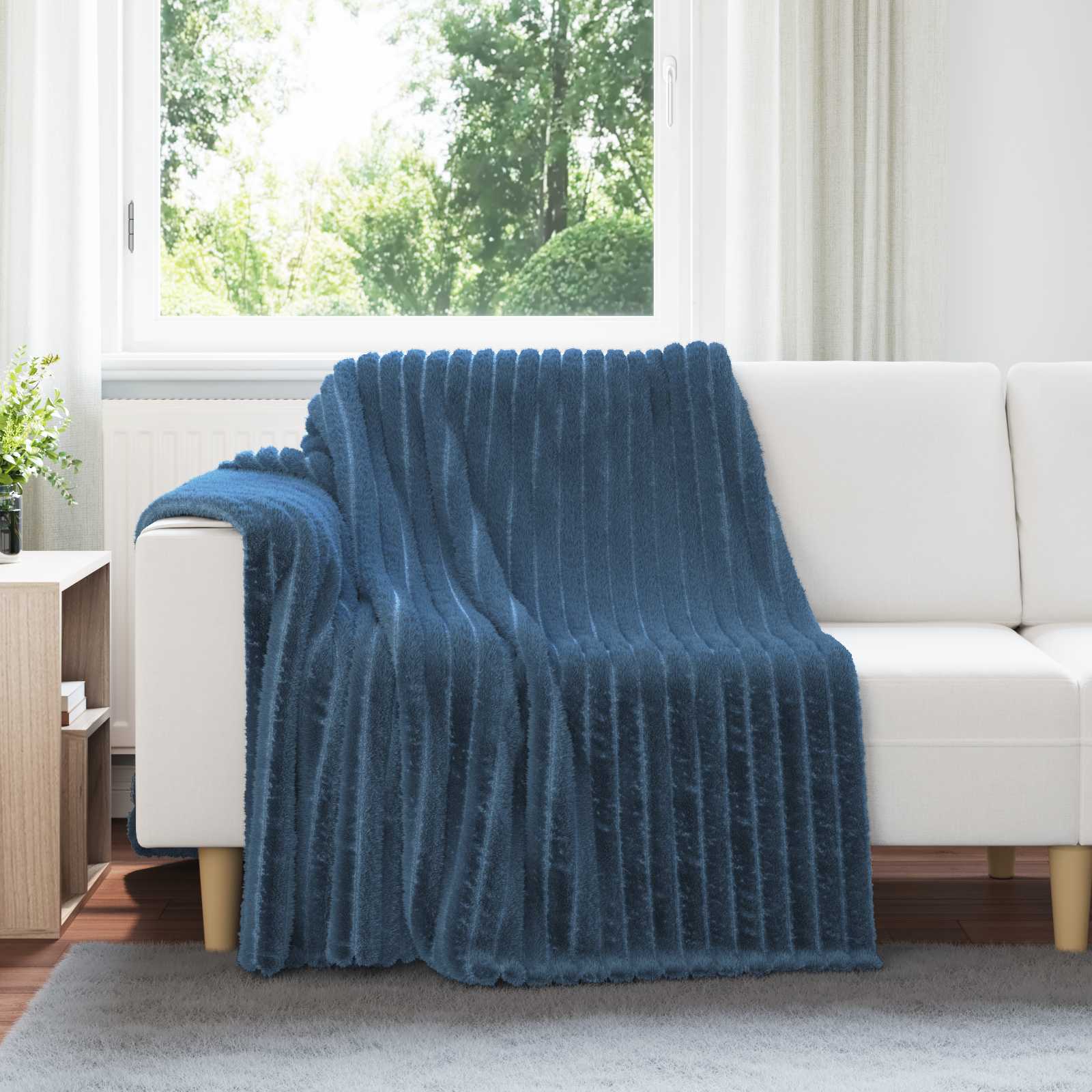 Marineblaue Fleece-Decke 200x150 cm
