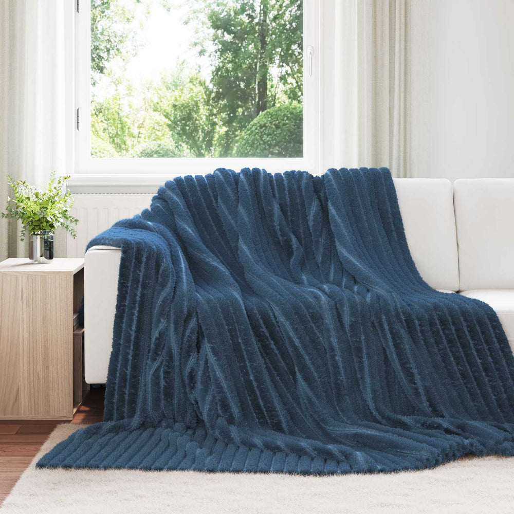 Marineblaue Fleece-Decke 240x220 cm