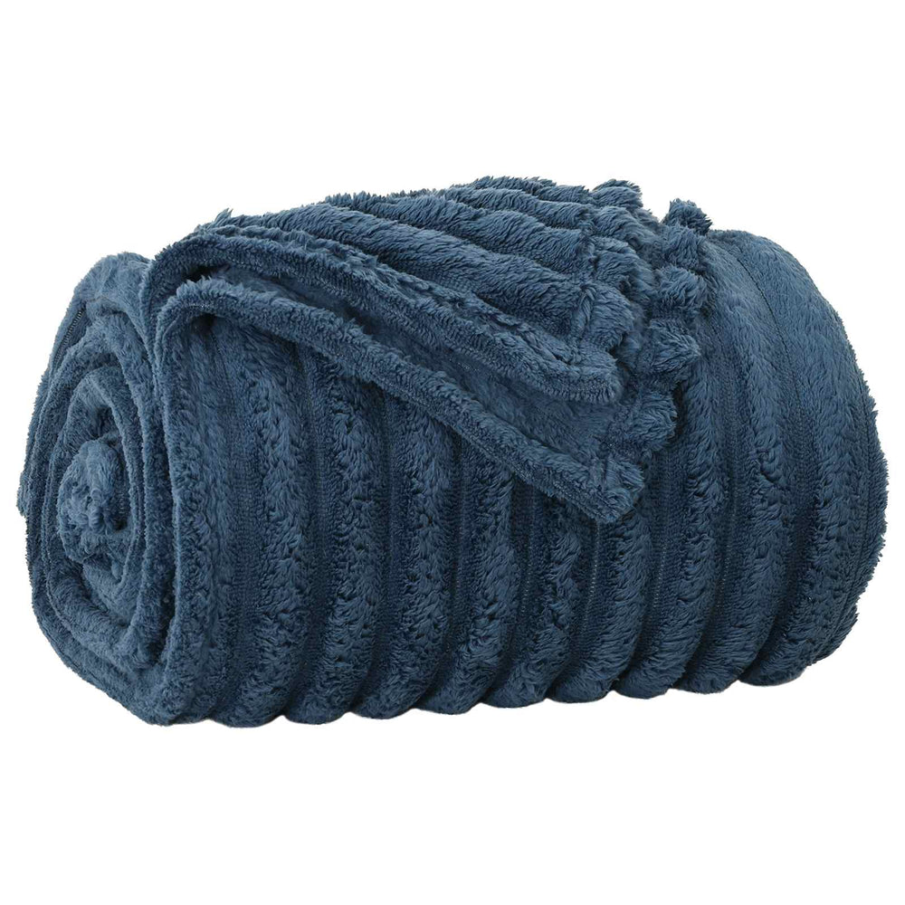 Marineblaue Fleece-Decke 240x220 cm