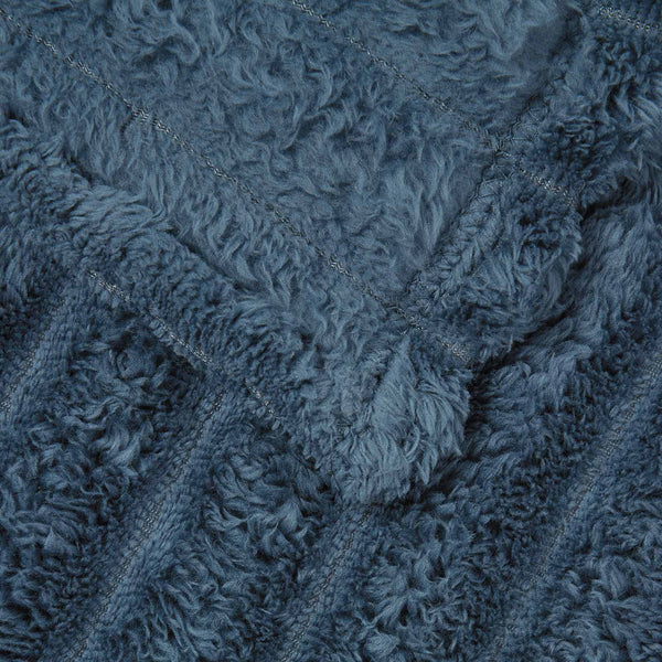 Marineblaue Fleece Überwurfdecke 270x240 cm