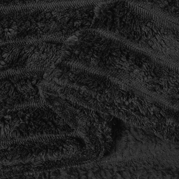 Schwarze Fleece Überwurfdecke 150x130cm