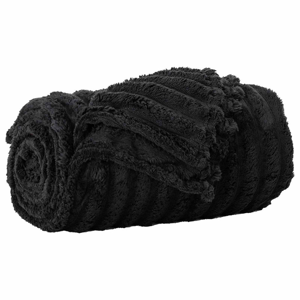 vidaXL Couverture polaire noire 240 x 220 cm