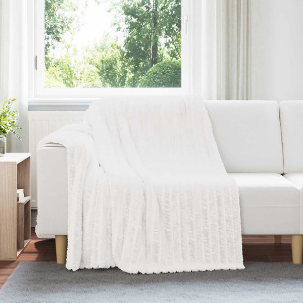 Weiße Fleece Überwurfdecke 200x150 cm