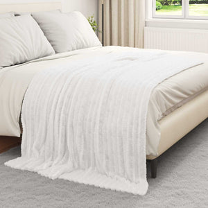 Weiße Fleece Überwurfdecke 200x150 cm