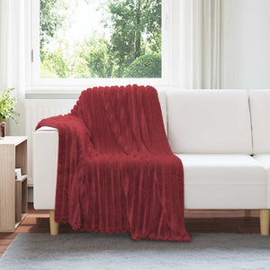 Bordeauxrote Fleece-Decke 150 x 130 cm