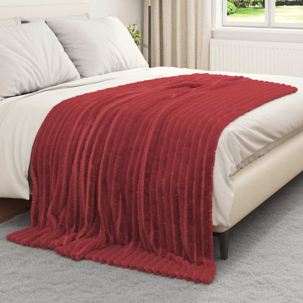 Bordeauxrote Fleece-Decke 200x150 cm