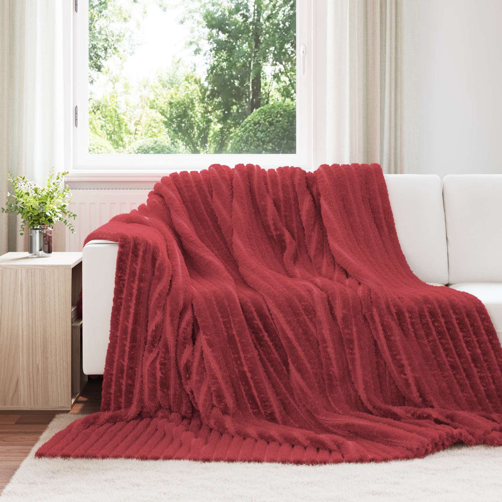 Bordeauxrote Fleecedecke 240x220 cm