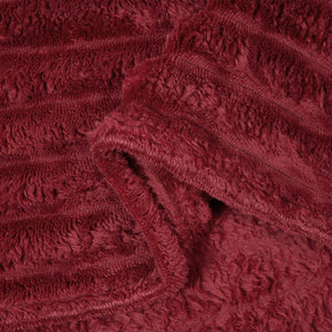 Bordeauxrote Fleece Überwurfdecke 270x240 cm