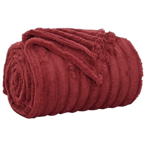 Bordeauxrote Fleece Überwurfdecke 270x240 cm