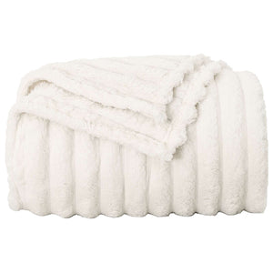 Creme Fleece Überwurfdecke 200x150 cm